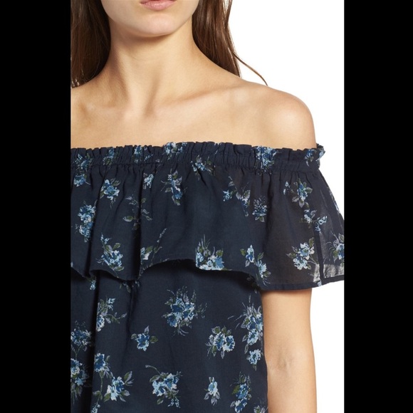 Current/Elliott The Ruffle Off-the-Shoulder Shirt - Picture 4 of 14